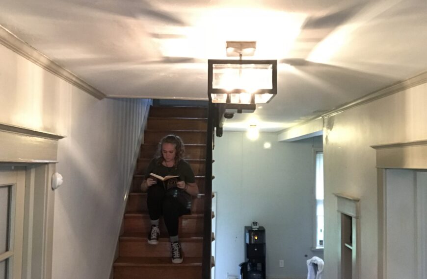 Reading on a Staircase