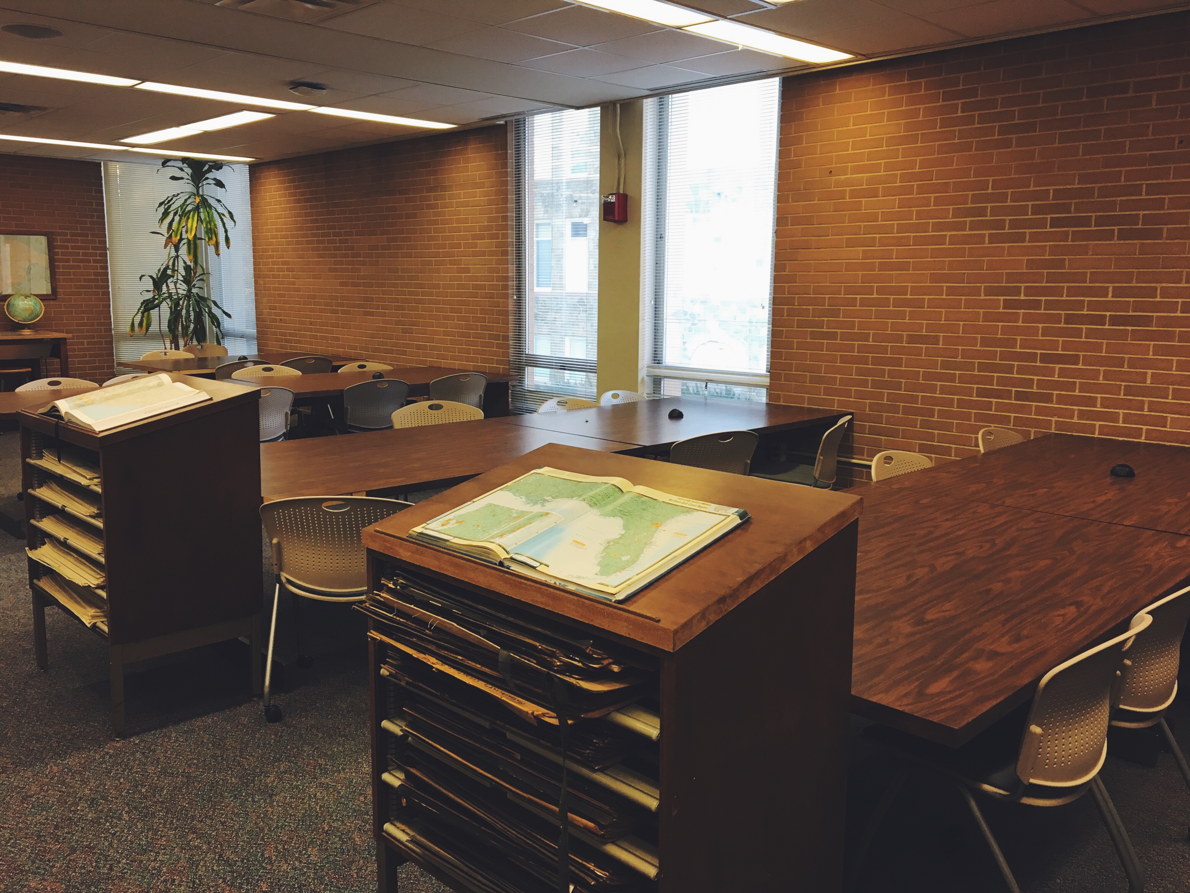 West Chester study spots: the Maps room located on the second floor of Francis Harvey Green Library