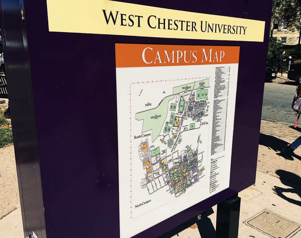 Map, parking, campus