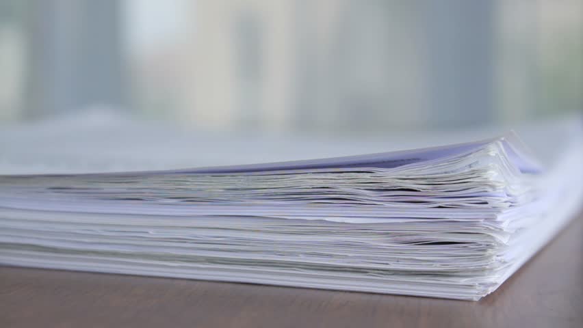 Large stack of printed notes- make sure to only print what you need! 