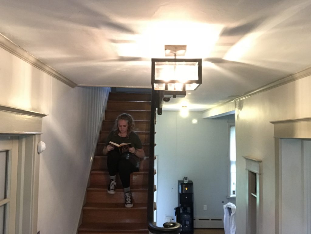 Reading on a Staircase