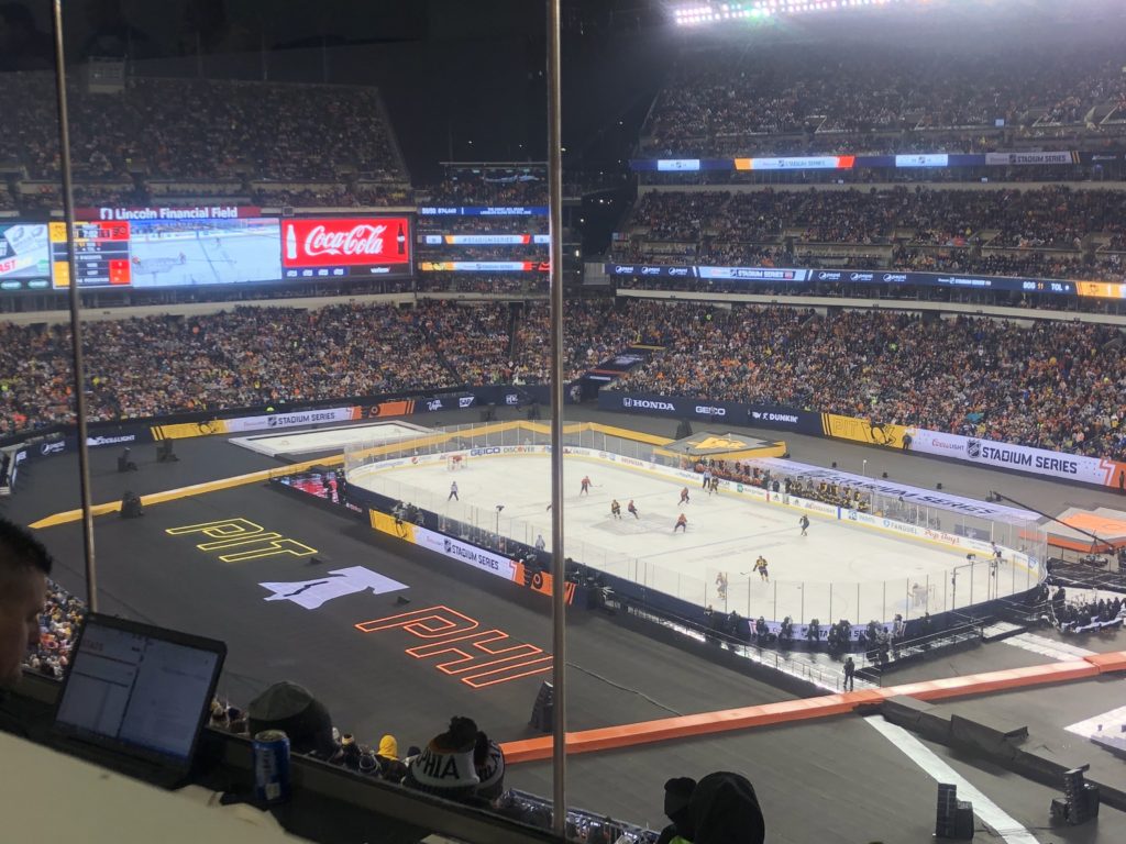 PR Intern at Philadelphia Flyers Sports Game 
