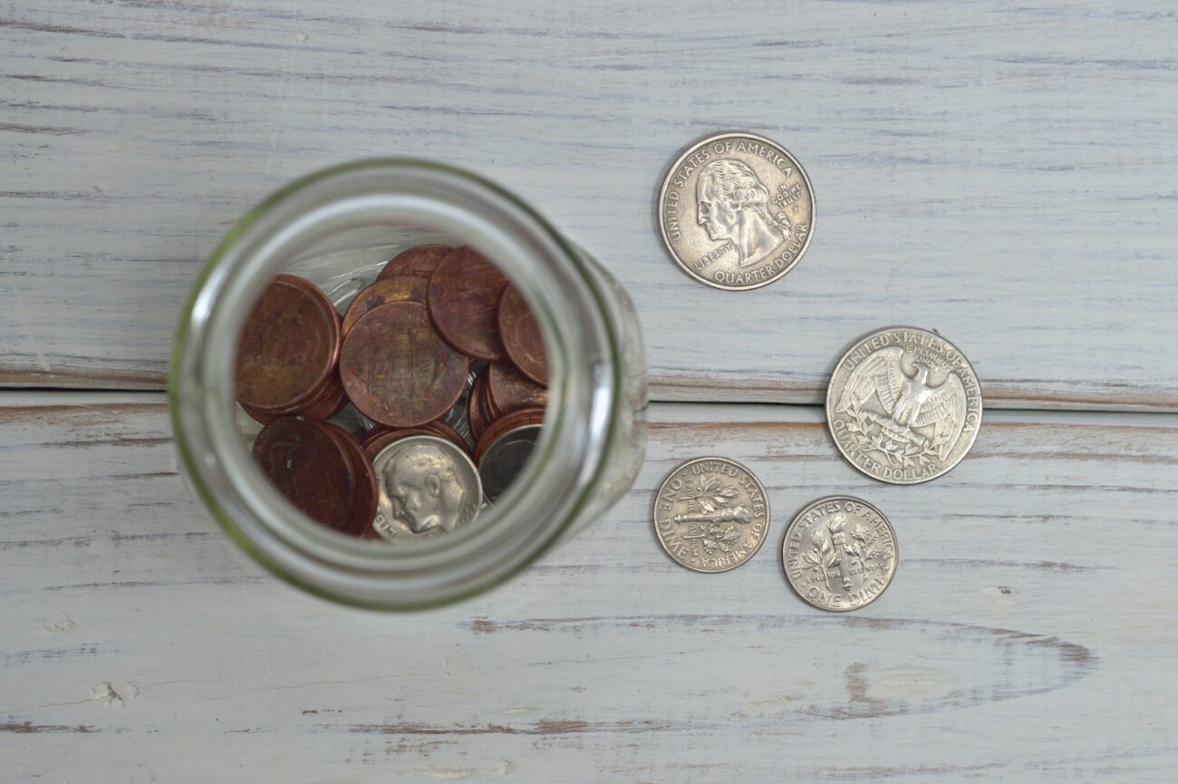 Coins Inside Jar