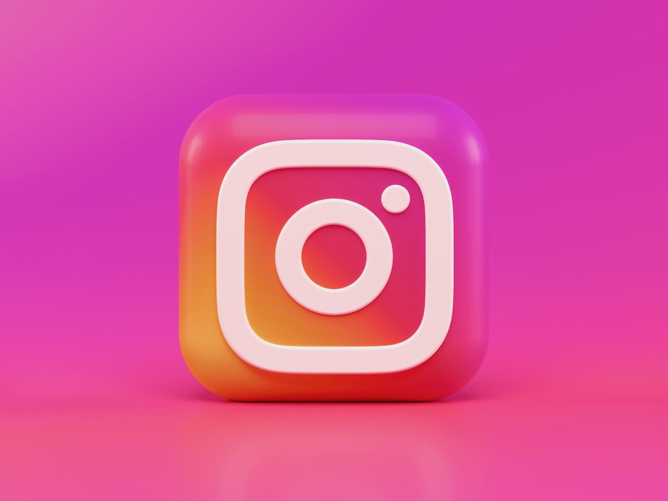Instagram logo as a pink and white square illustration